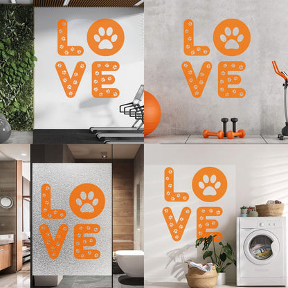 Wall Decals Footprints Animal Pet Love Word Do Not Damage The Wall Surface