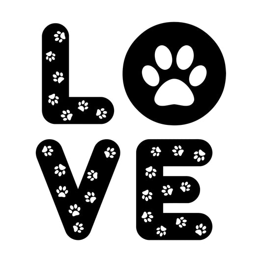 Wall Decals Footprints Animal Pet Love Word Do Not Damage The Wall Surface