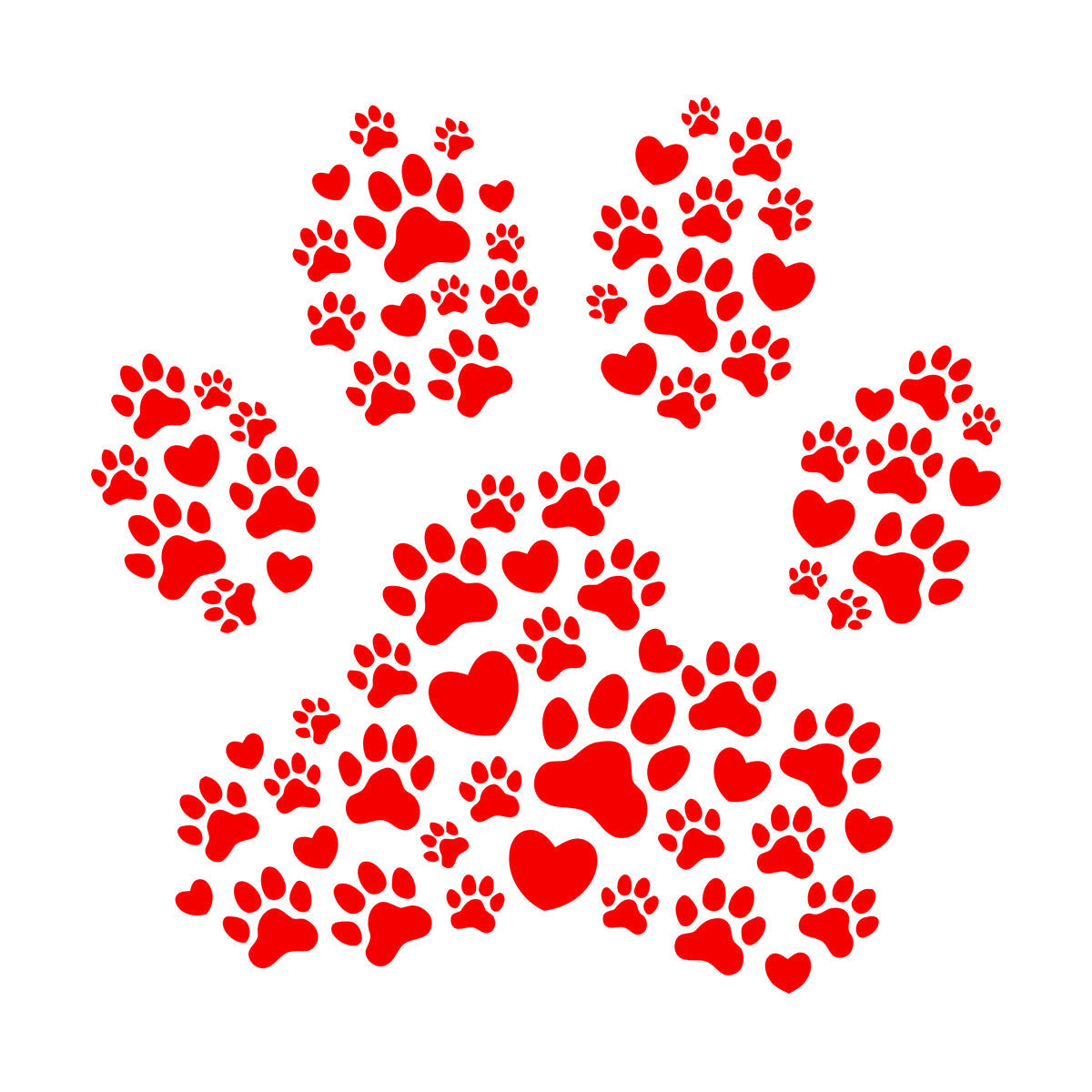 Vinyl Wall Decals Footprints Paws Love Pets Animal Shop Multi Color Selection
