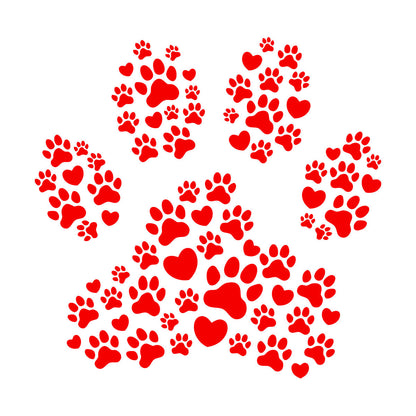 Vinyl Wall Decals Footprints Paws Love Pets Animal Shop Multi Color Selection