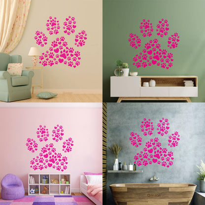 Vinyl Wall Decals Footprints Paws Love Pets Animal Shop Multi Color Selection
