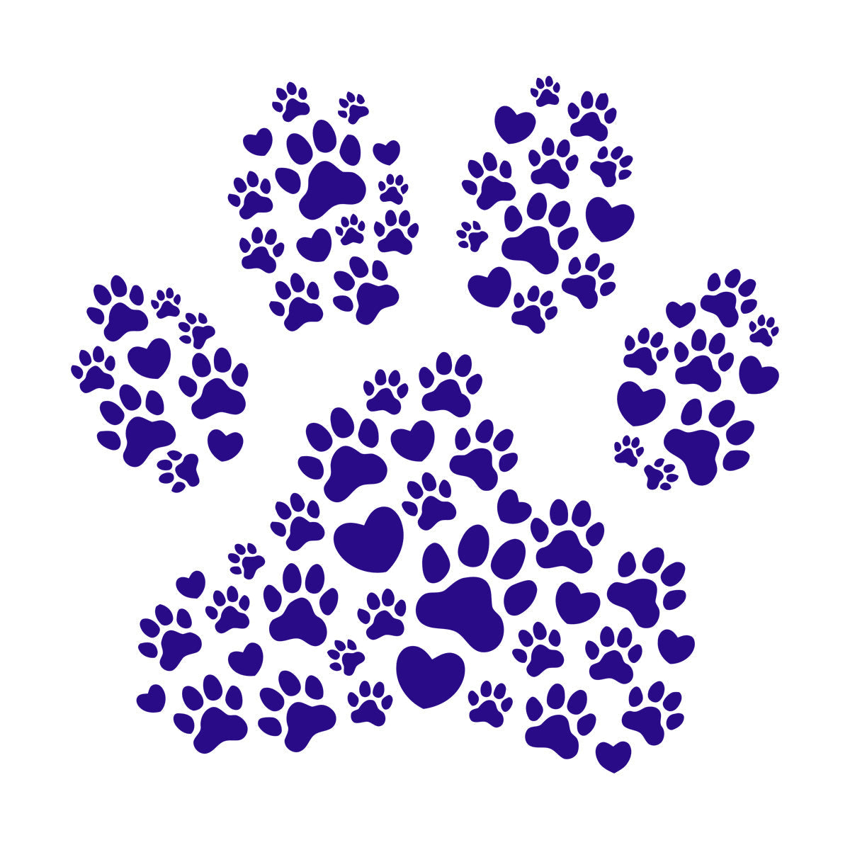 Vinyl Wall Decals Footprints Paws Love Pets Animal Shop Multi Color Selection