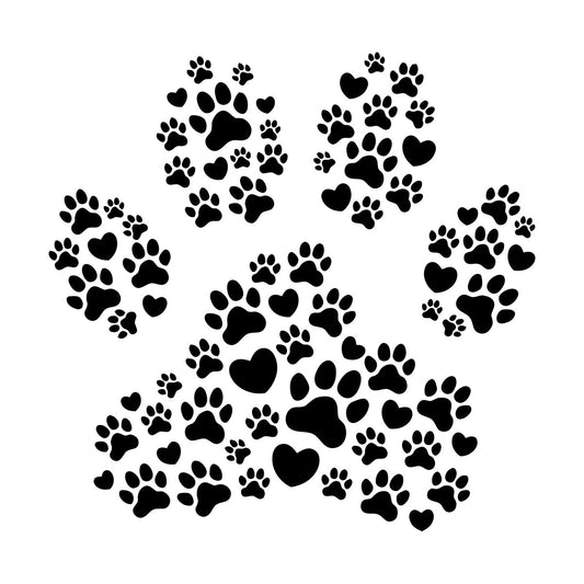 Vinyl Wall Decals Footprints Paws Love Pets Animal Shop Multi Color Selection