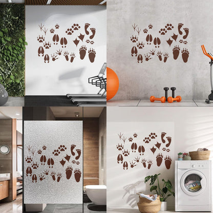 Foot Print Traces Of Animals Birds Pets Shop Engraving Decals Equipped With Transfer Film Kit