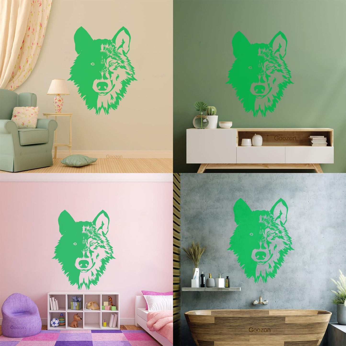 Wall Stickers Paster Paper Forest Beast Animal Lone Wolf Head Art Mural Painting
