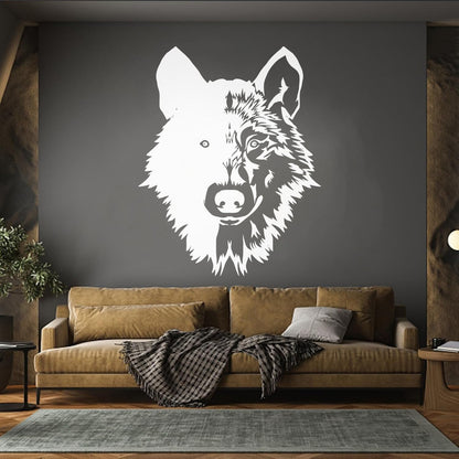 Wall Stickers Paster Paper Forest Beast Animal Lone Wolf Head Art Mural Painting