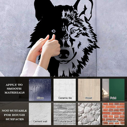 Wall Stickers Paster Paper Forest Beast Animal Lone Wolf Head Art Mural Painting