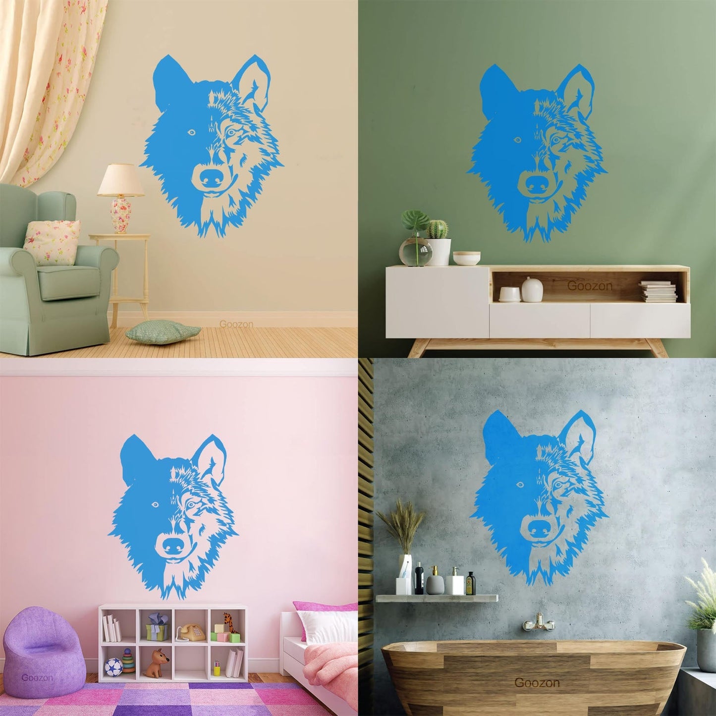 Wall Stickers Paster Paper Forest Beast Animal Lone Wolf Head Art Mural Painting