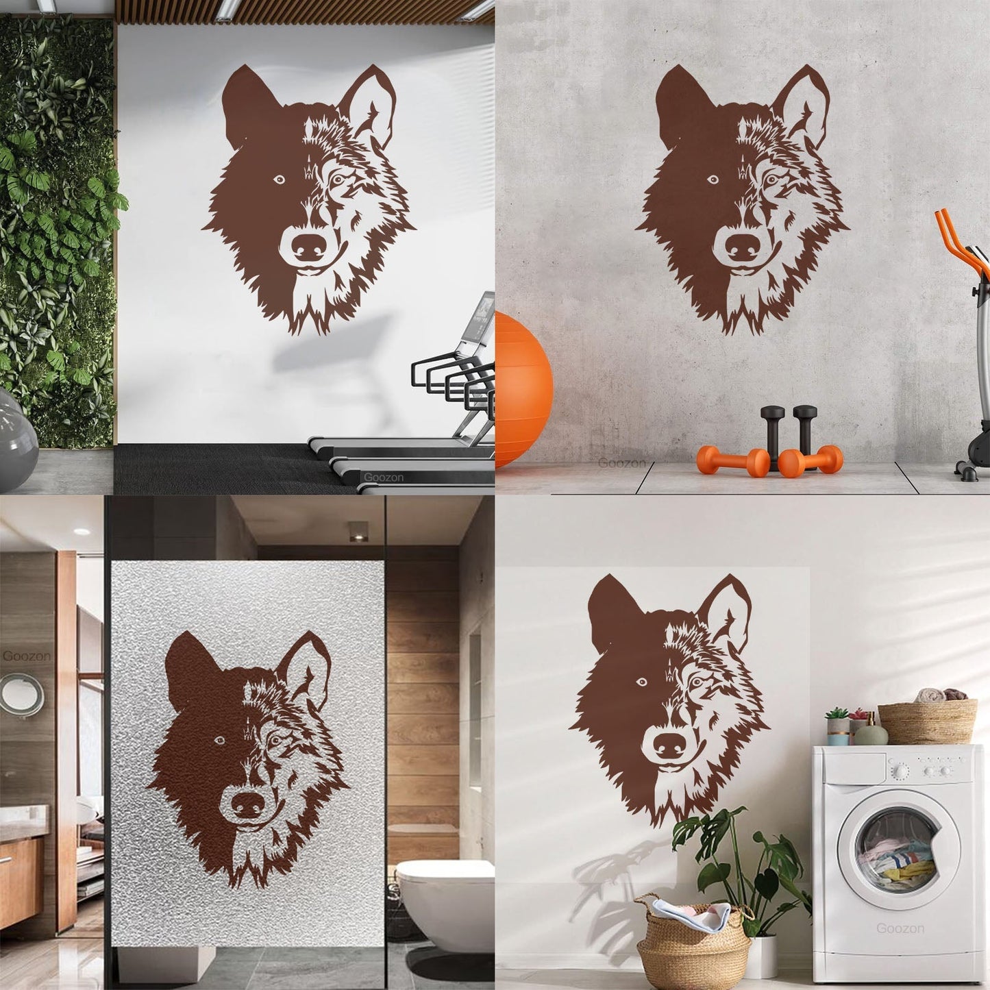 Wall Stickers Paster Paper Forest Beast Animal Lone Wolf Head Art Mural Painting