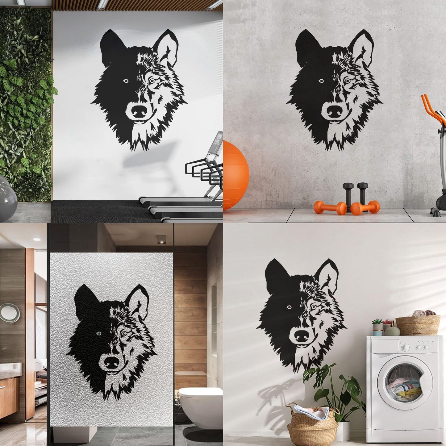 Wall Stickers Paster Paper Forest Beast Animal Lone Wolf Head Art Mural Painting