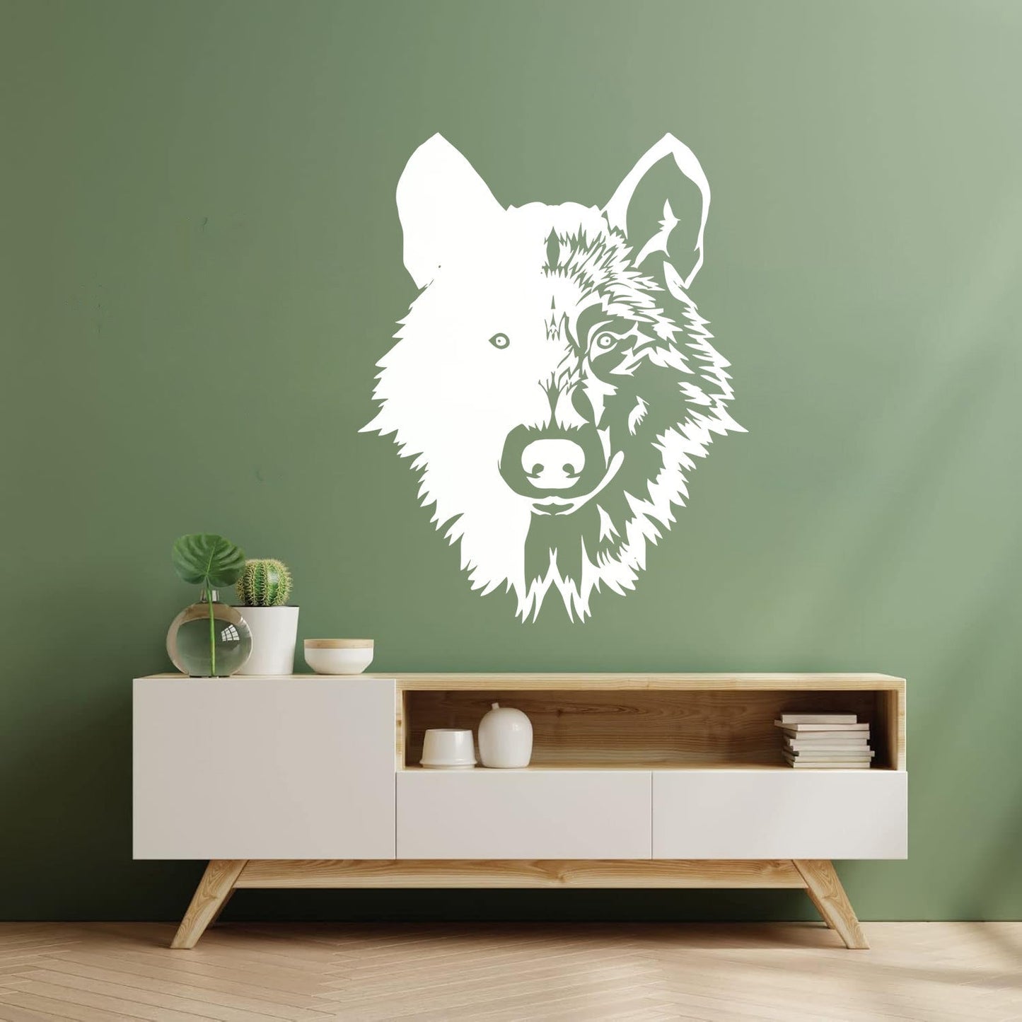 Wall Stickers Paster Paper Forest Beast Animal Lone Wolf Head Art Mural Painting