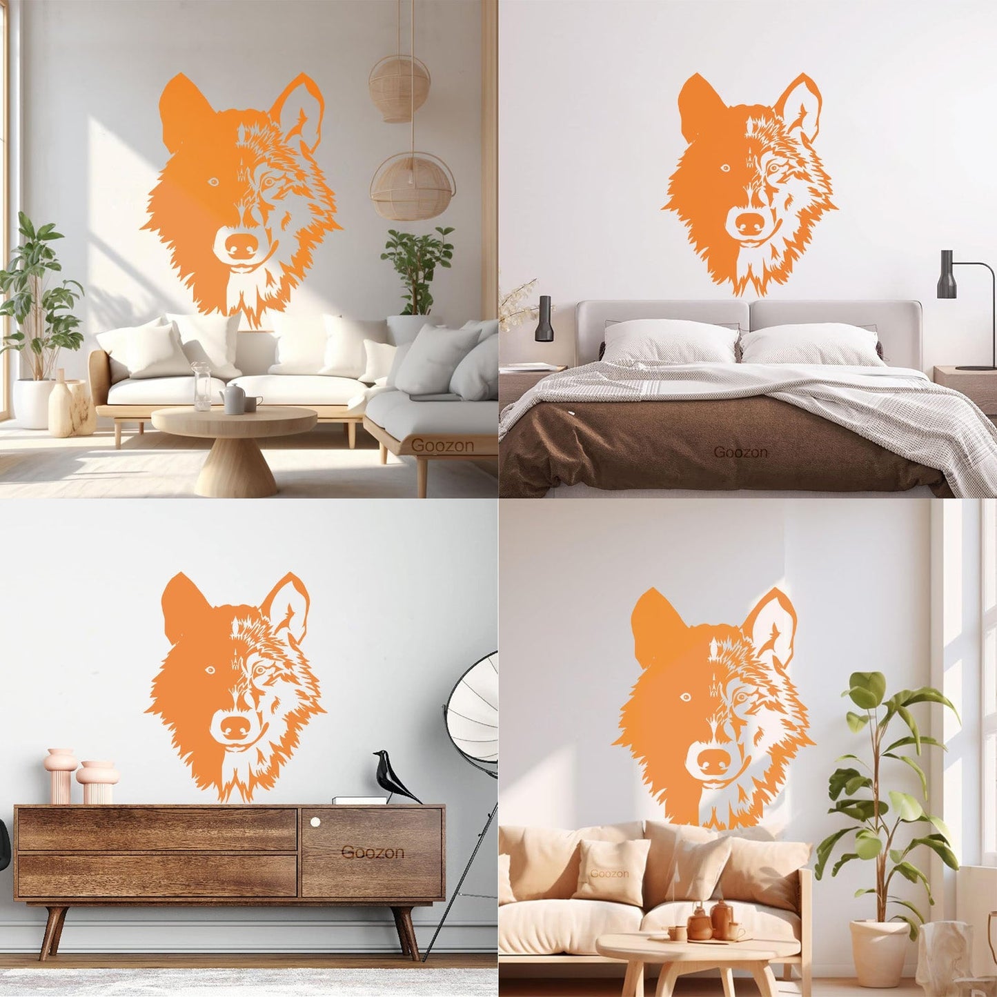 Wall Stickers Paster Paper Forest Beast Animal Lone Wolf Head Art Mural Painting