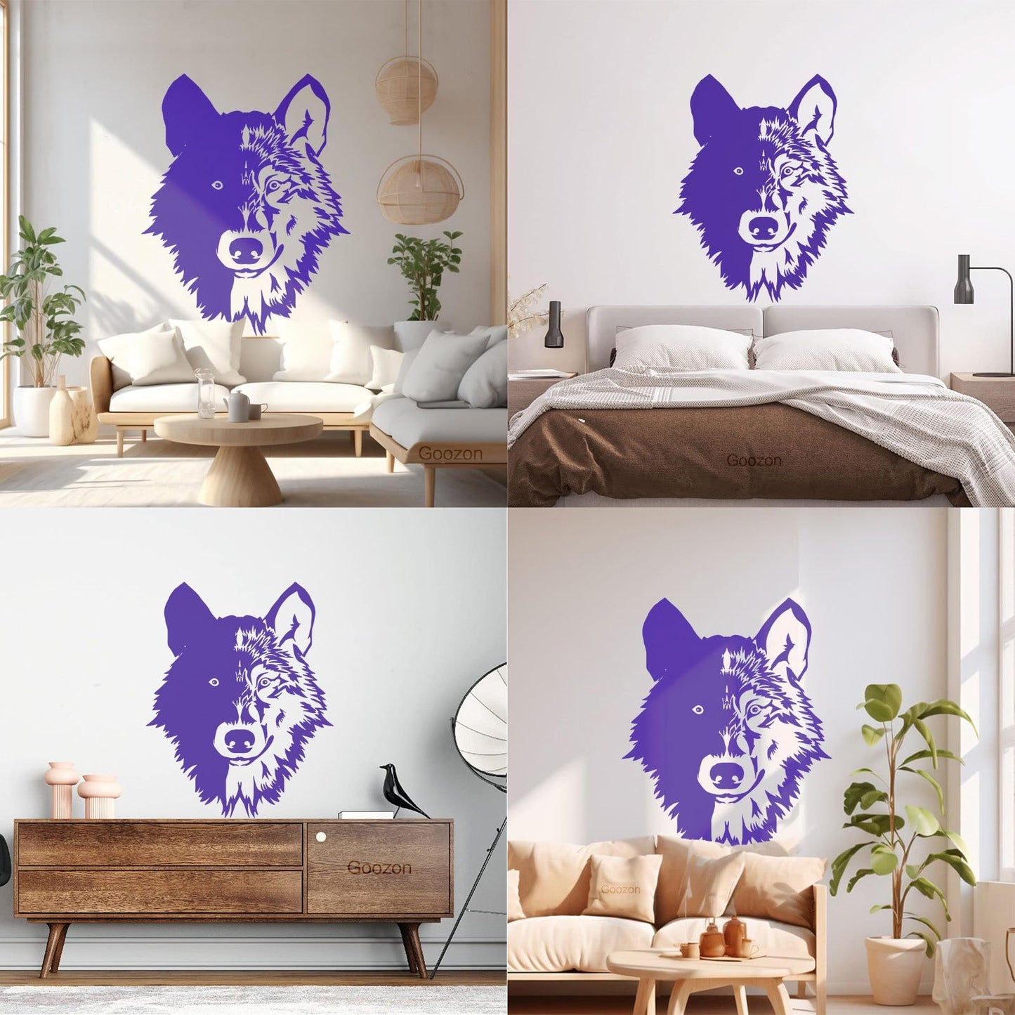 Wall Stickers Paster Paper Forest Beast Animal Lone Wolf Head Art Mural Painting