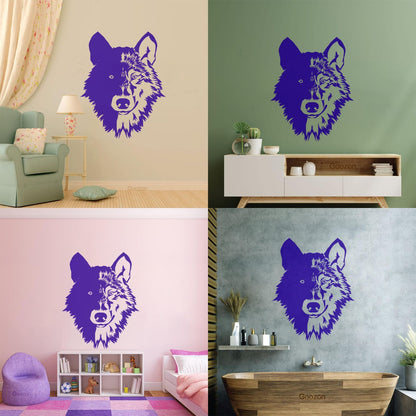 Wall Stickers Paster Paper Forest Beast Animal Lone Wolf Head Art Mural Painting