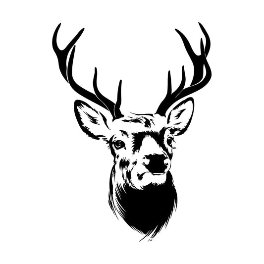 Fine Carving Decals Forest Deer Head Animal Horns Hunting House Personalized Customization