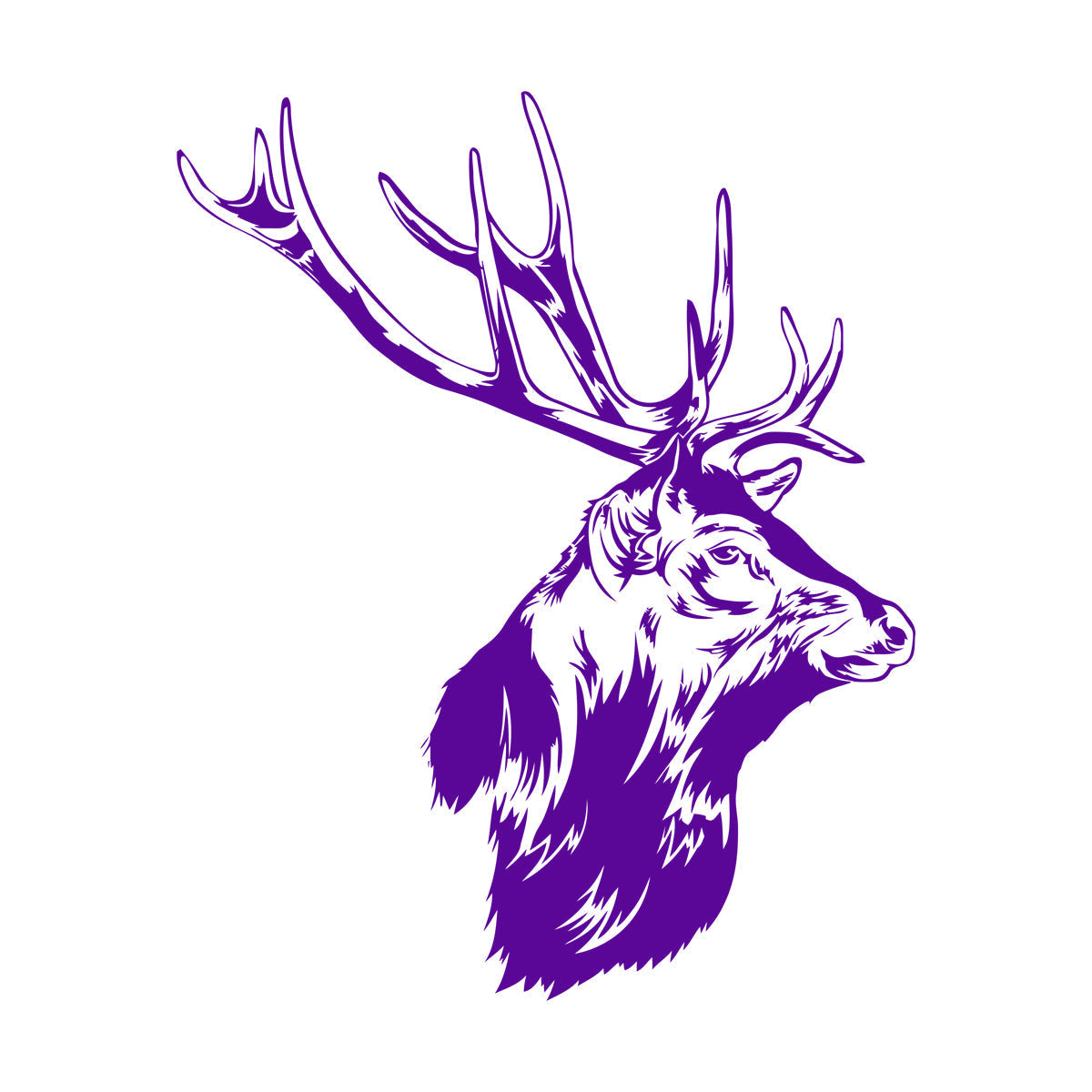 Engraving Stickers Forest Hunting Animal Head Deer Elk Horn Art Decoration