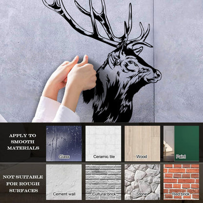 Engraving Stickers Forest Hunting Animal Head Deer Elk Horn Art Decoration