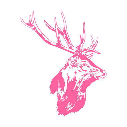 Engraving Stickers Forest Hunting Animal Head Deer Elk Horn Art Decoration