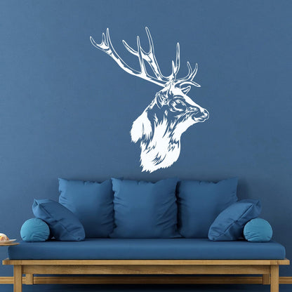 Engraving Stickers Forest Hunting Animal Head Deer Elk Horn Art Decoration