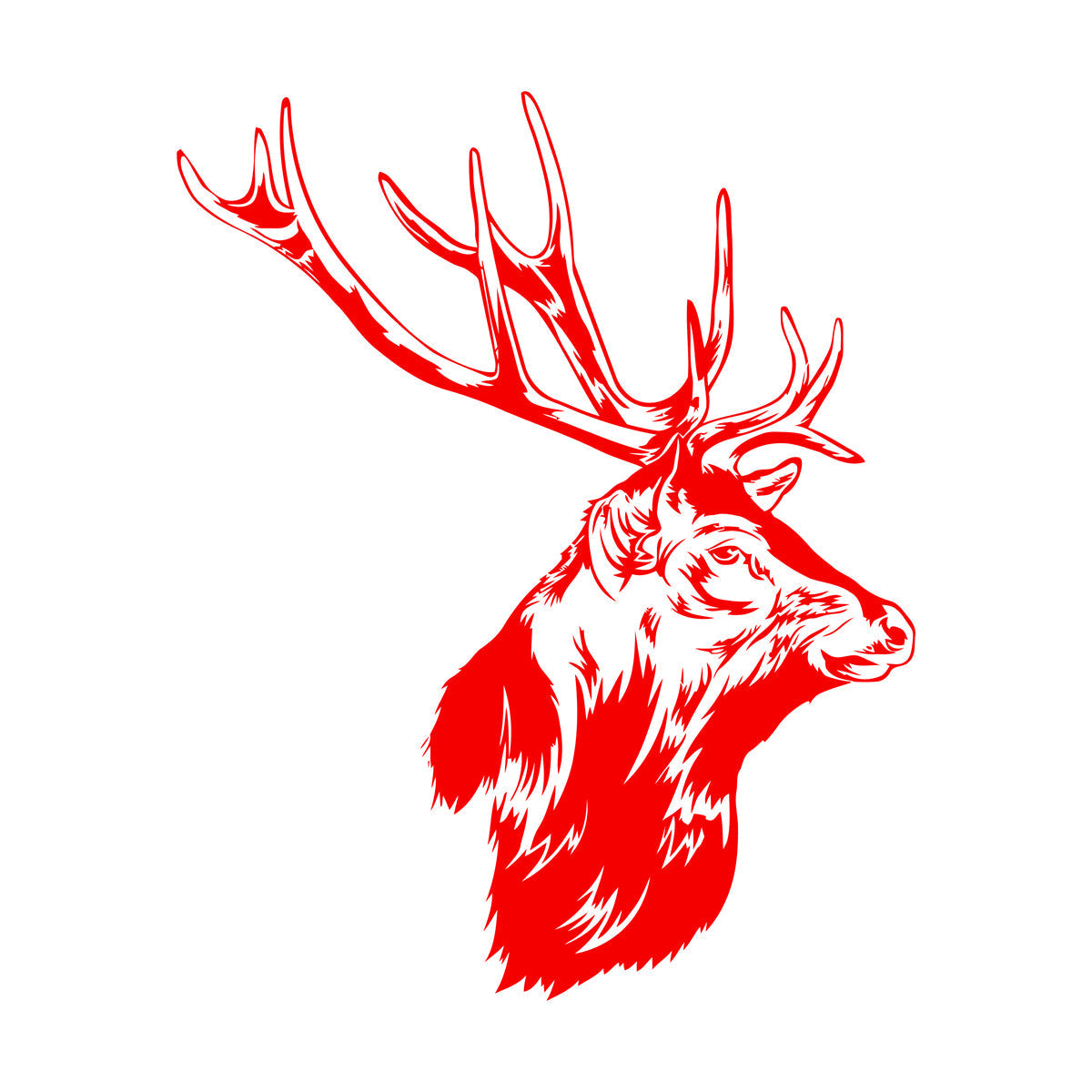 Engraving Stickers Forest Hunting Animal Head Deer Elk Horn Art Decoration