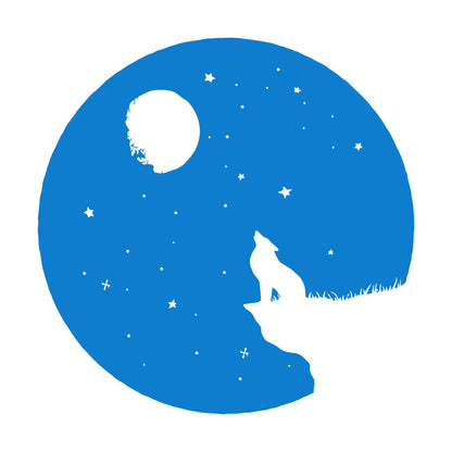 Full Moon Howling Wolf Animal Predator Night Vinyl Wall Stickers Store Decoration