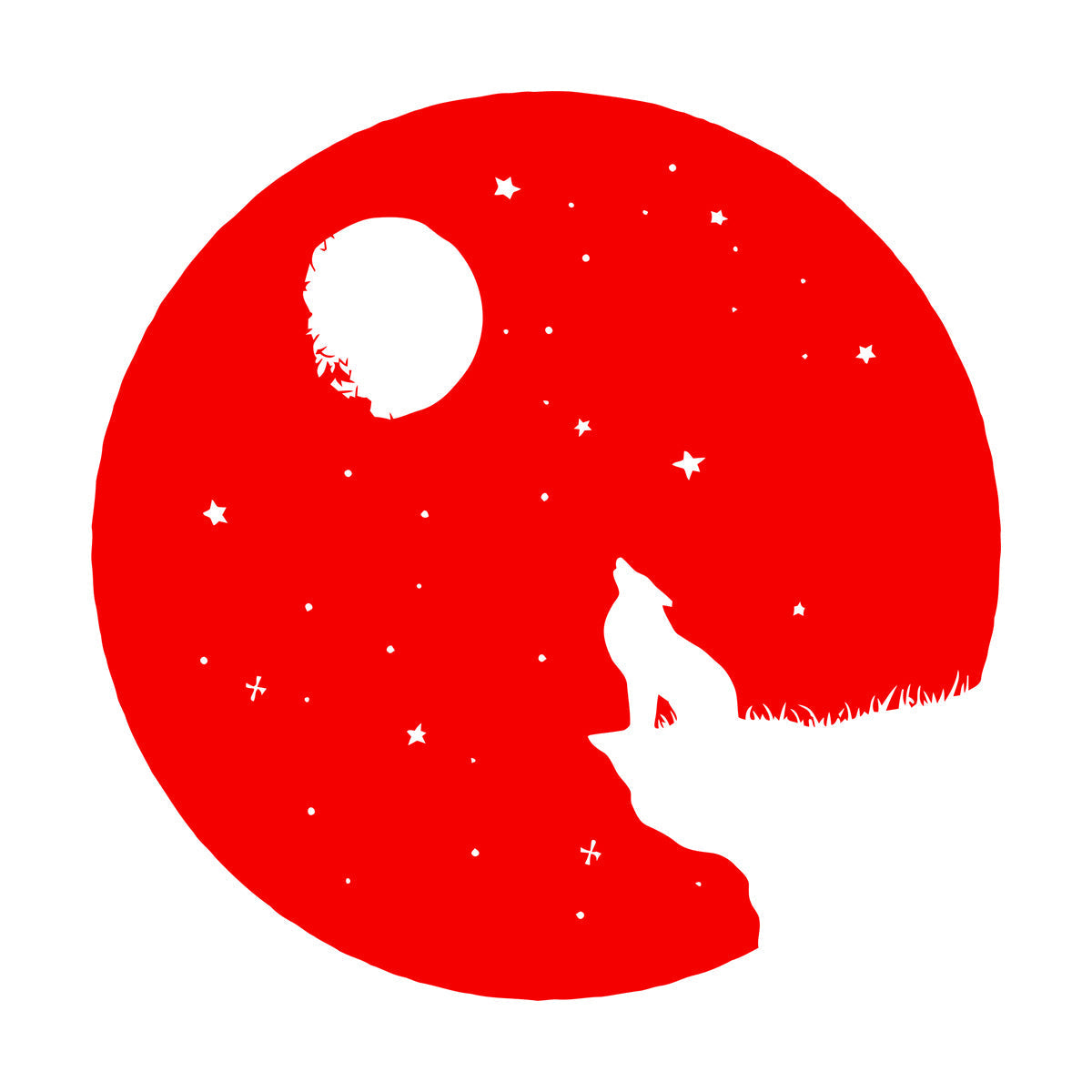 Full Moon Howling Wolf Animal Predator Night Vinyl Wall Stickers Store Decoration