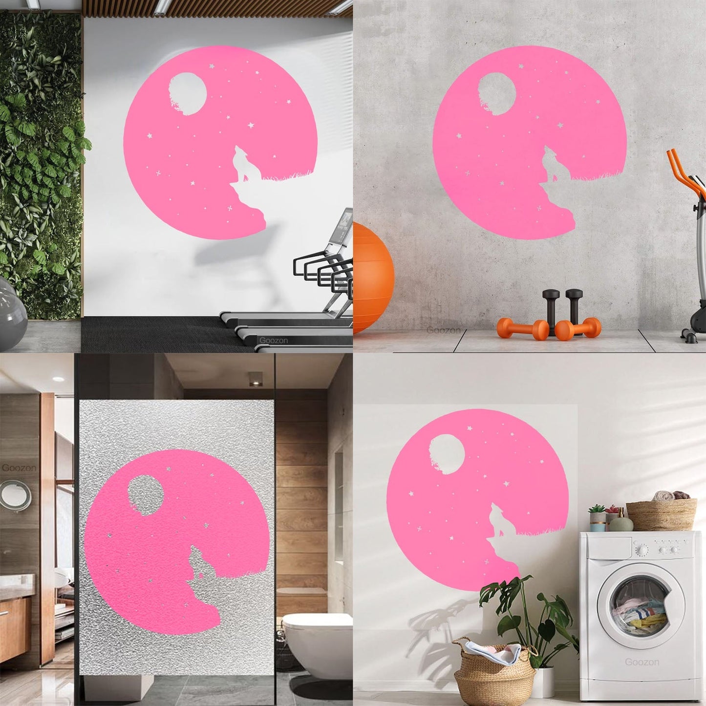 Full Moon Howling Wolf Animal Predator Night Vinyl Wall Stickers Store Decoration