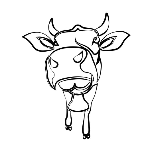 Fine Carving Stickers Funny Cow Drawing Kid Nursery Farm Animal Easy Installation