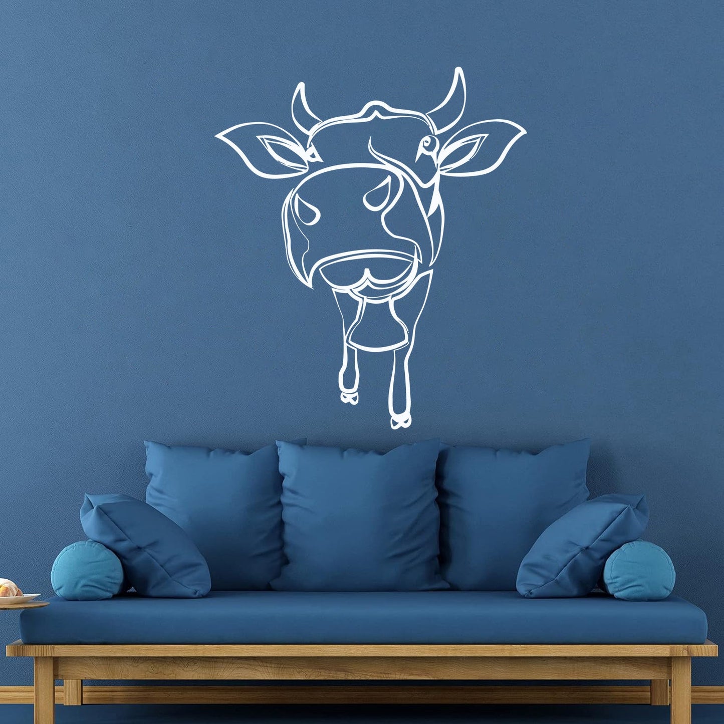 Fine Carving Stickers Funny Cow Drawing Kid Nursery Farm Animal Easy Installation
