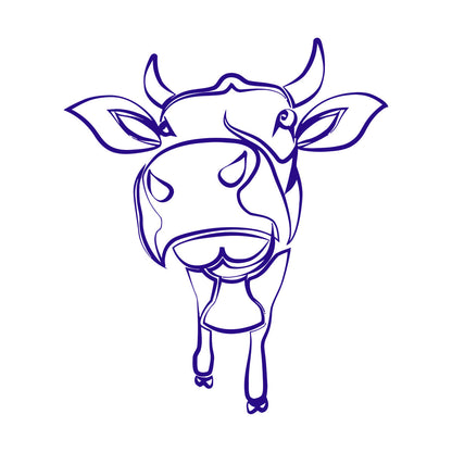 Fine Carving Stickers Funny Cow Drawing Kid Nursery Farm Animal Easy Installation