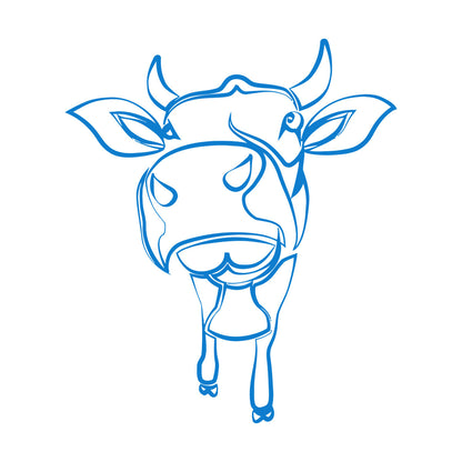 Fine Carving Stickers Funny Cow Drawing Kid Nursery Farm Animal Easy Installation