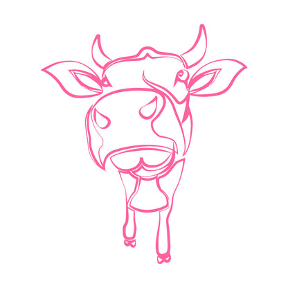 Fine Carving Stickers Funny Cow Drawing Kid Nursery Farm Animal Easy Installation