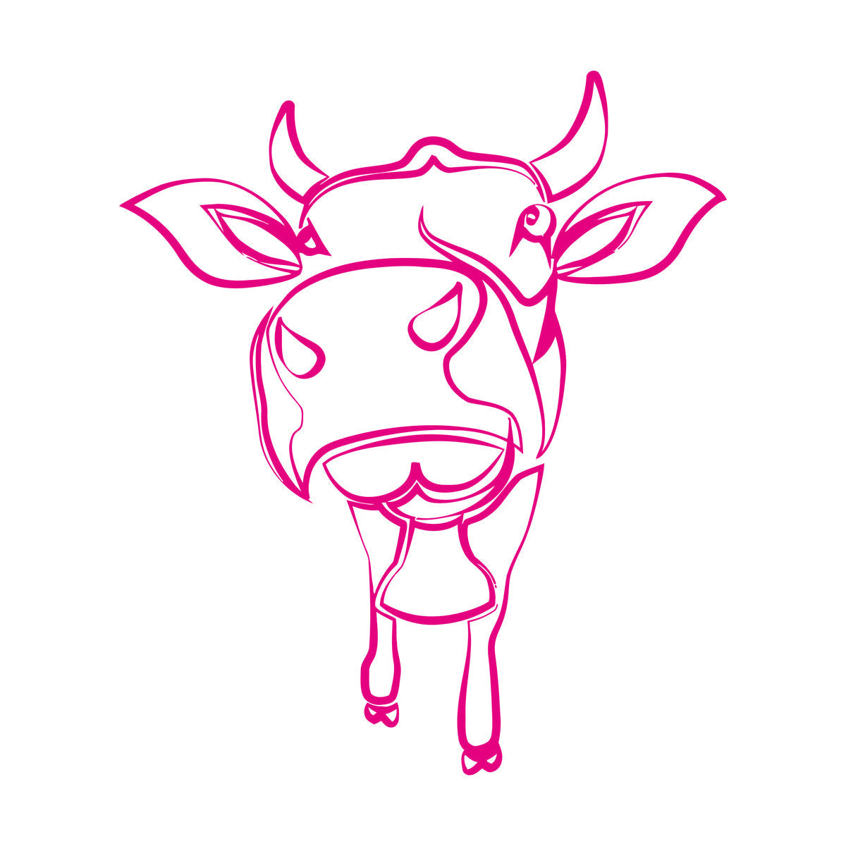 Fine Carving Stickers Funny Cow Drawing Kid Nursery Farm Animal Easy Installation