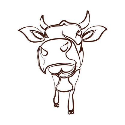 Fine Carving Stickers Funny Cow Drawing Kid Nursery Farm Animal Easy Installation