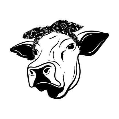 Wall Stickers Funny Cow Head Farm Animal Dairy Milk Art Mural Painting