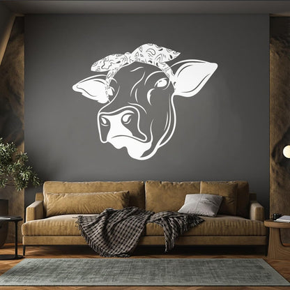 Wall Stickers Funny Cow Head Farm Animal Dairy Milk Art Mural Painting