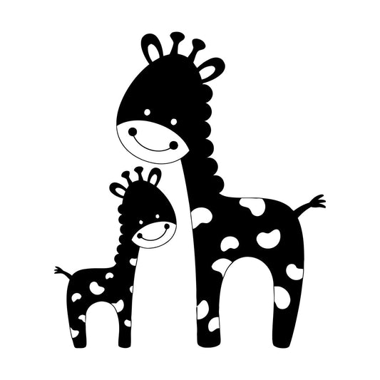 Vinyl Art Sticker Funny Family Giraffes African Animals Children'S Waterproof