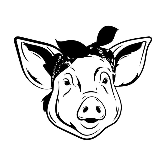 Wall Decals Paster Paper Funny Pig Head Animal Farm Butcher Shop Piggy Wall Beautification