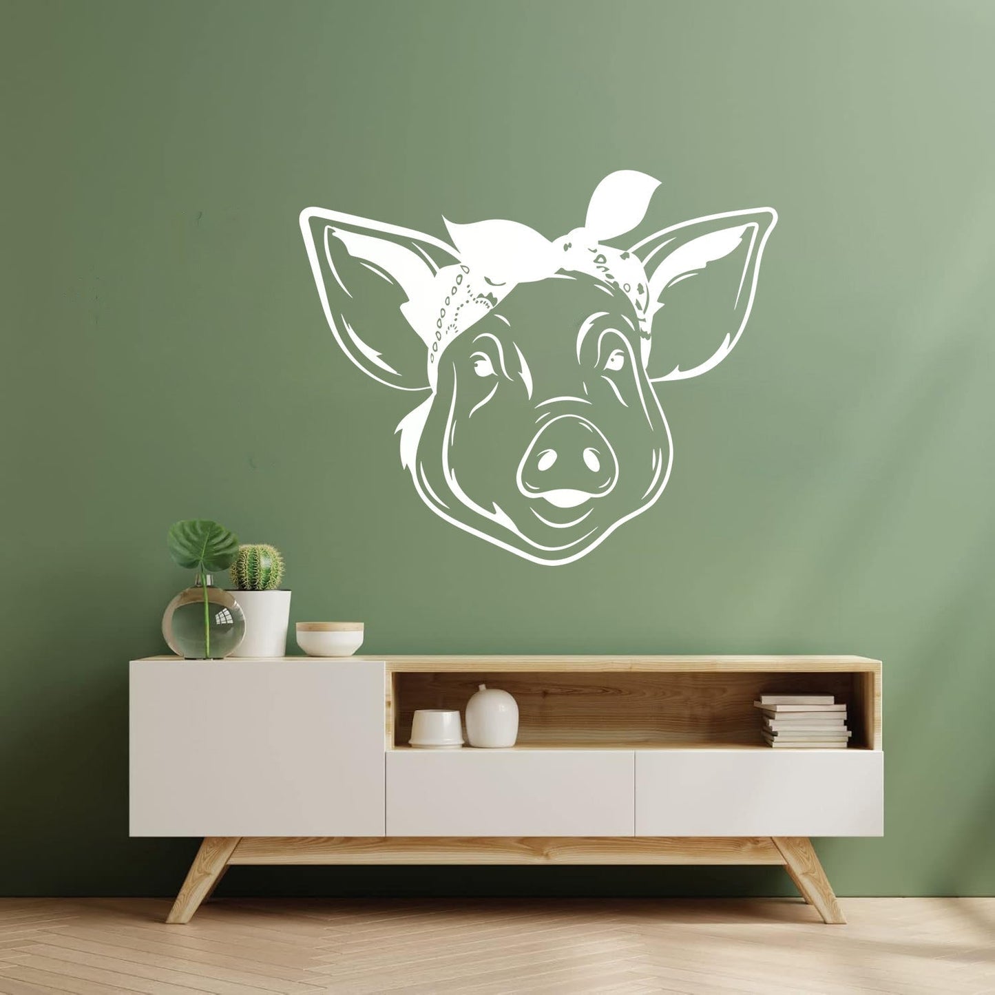 Wall Decals Paster Paper Funny Pig Head Animal Farm Butcher Shop Piggy Wall Beautification