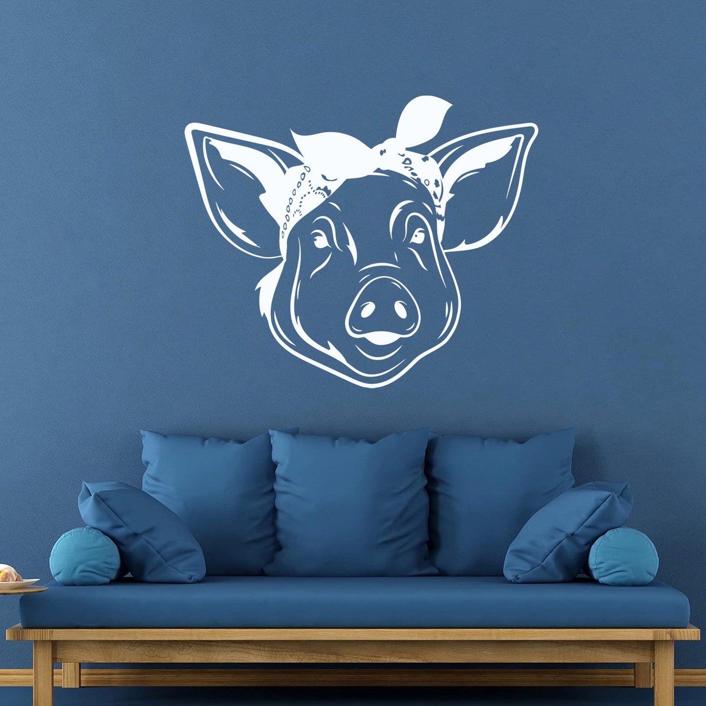 Wall Decals Paster Paper Funny Pig Head Animal Farm Butcher Shop Piggy Wall Beautification