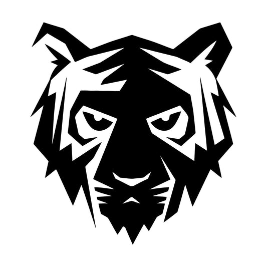 Engraving Stickers Geometric Tiger Predator Eye Head Animal Art Mural Painting