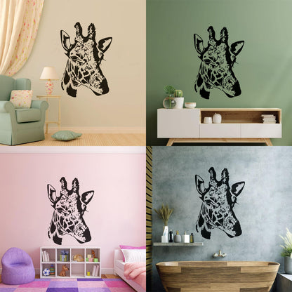 Wall Decals Giraffe Head African Animal Art Decoration