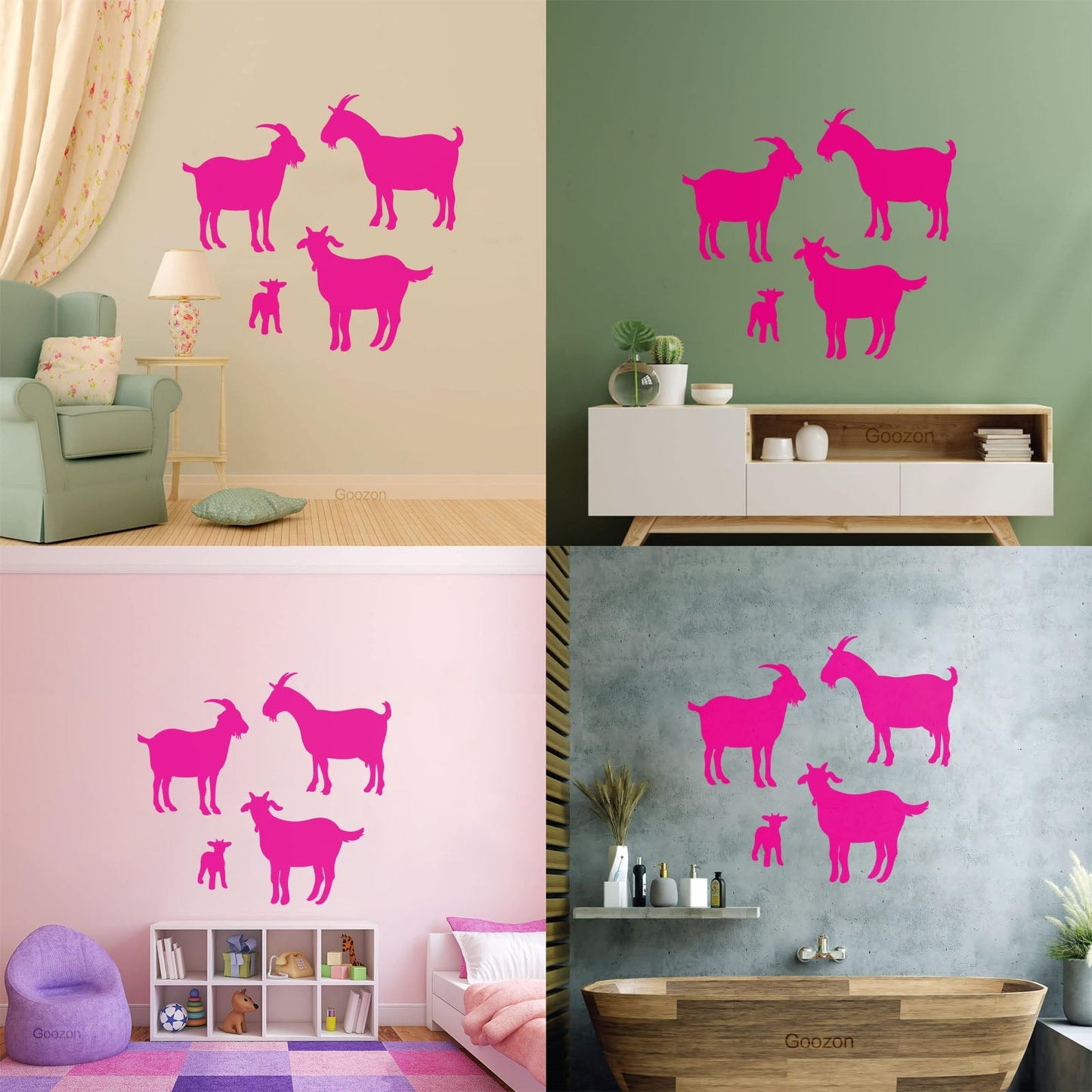 Lettering Decals Goat Silhouette Animal Farm Equipped With Transfer Film Kit