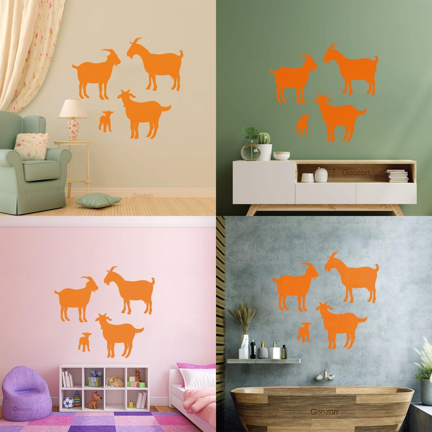 Lettering Decals Goat Silhouette Animal Farm Equipped With Transfer Film Kit