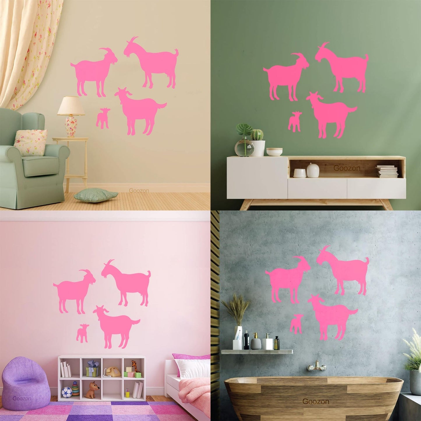 Lettering Decals Goat Silhouette Animal Farm Equipped With Transfer Film Kit