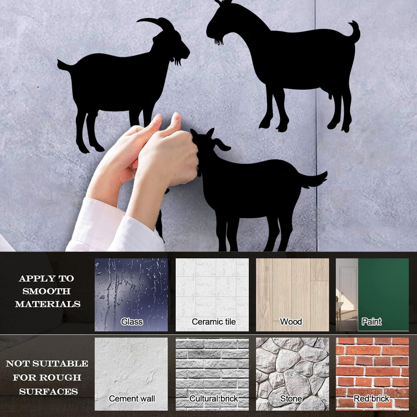 Lettering Decals Goat Silhouette Animal Farm Equipped With Transfer Film Kit