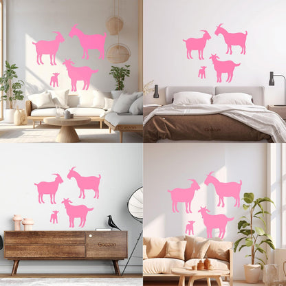 Lettering Decals Goat Silhouette Animal Farm Equipped With Transfer Film Kit