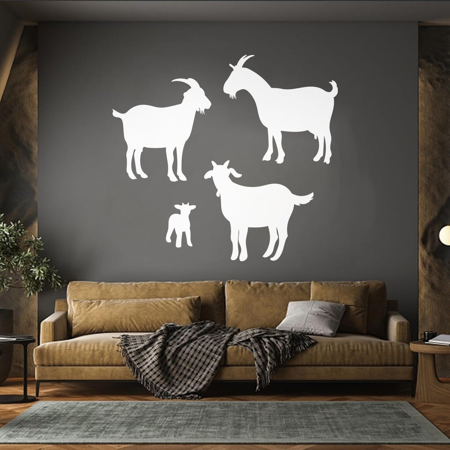 Lettering Decals Goat Silhouette Animal Farm Equipped With Transfer Film Kit