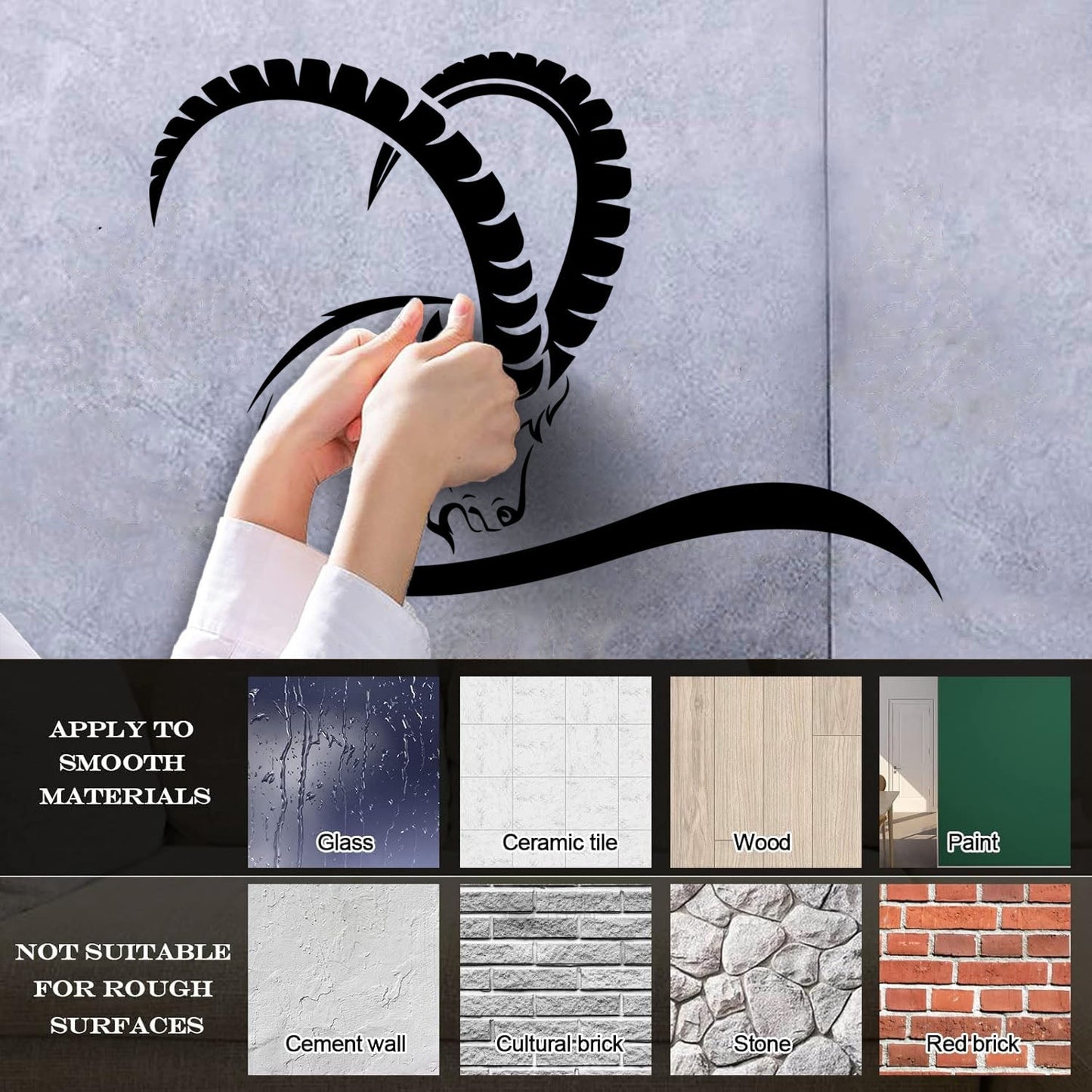 Goat Wild Animal Hoof Horn Farm Wall Decals Pvc Easy Installation