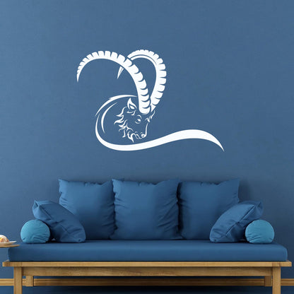 Goat Wild Animal Hoof Horn Farm Wall Decals Pvc Easy Installation